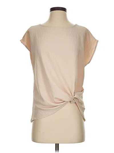 Pre-owned Gilli Short Sleeve Top Tan Cowl Neck Tops