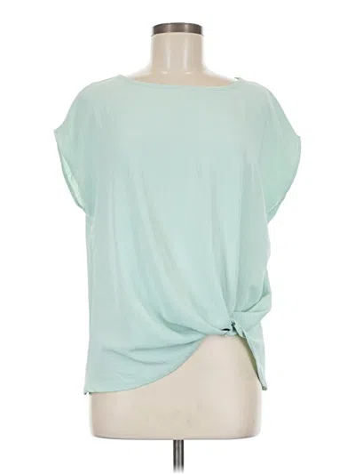 Pre-owned Gilli Short Sleeve Top Teal Cowl Neck Tops In Blue