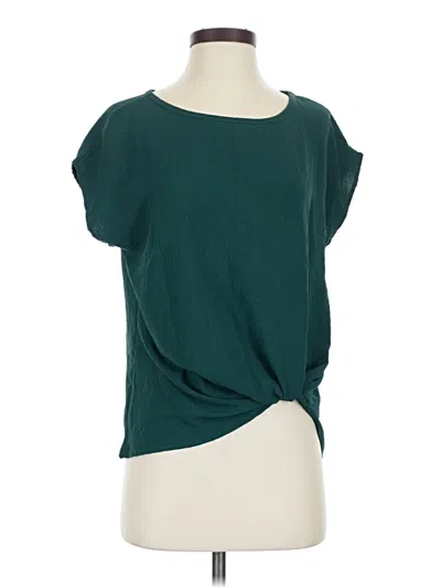 Pre-owned Gilli Short Sleeve Top Teal Keyhole Neckline Tops
