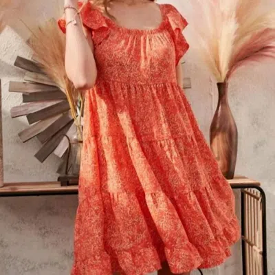 Gilli Summer Spice Dress In Hot Coral In Orange