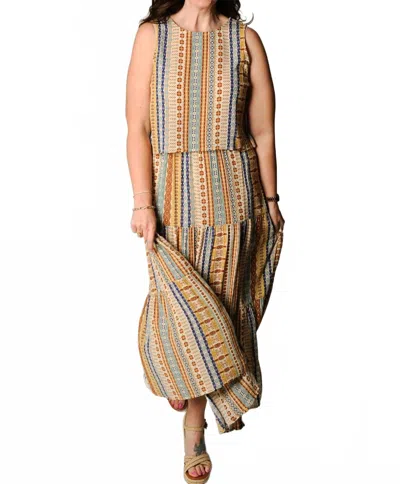 Gilli Sundancer Top And Skirt Set In Beige Multi