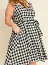 Gilli Take Me Back Plaid Dress - Plus In White/black