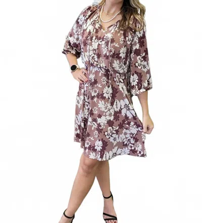 Gilli Talia Dress In Neutral Brown