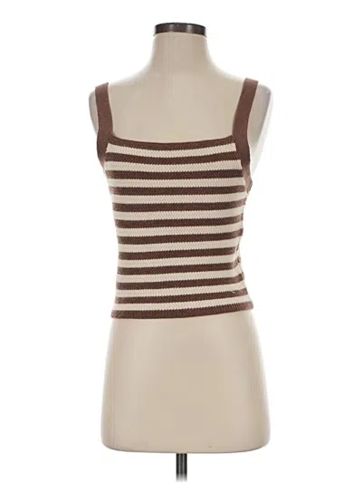 Pre-owned Gilli Tank Top Brown Strapless Neckline Tops