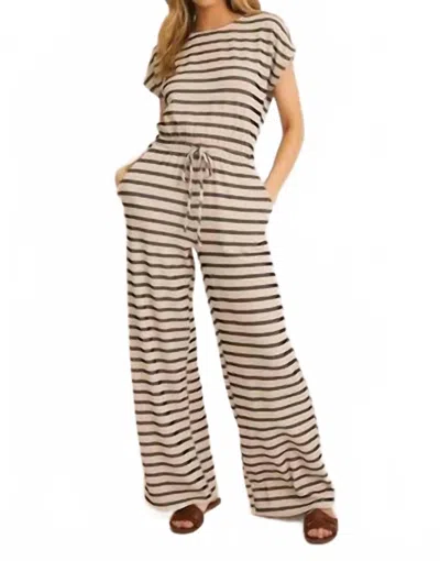 Gilli Wide Leg Striped Jumpsuit In Multi