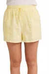 Gilli Women's Eyelet Boxer Shorts In Butter In Yellow