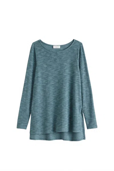 Gilli Women's Long Sleeve Tunic Sweater Knit Top In Teal In Blue