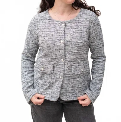 Gilli Women's Stitched Pocket Blazer In Gray