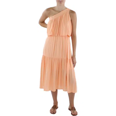 Gilli Womens Peplum Midi Sundress In Orange