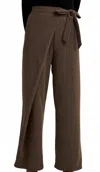 Gilli Wrap Front Pants In Mocha In Brown