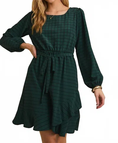 Gilli Wren Dress In Dark Green/black Grid