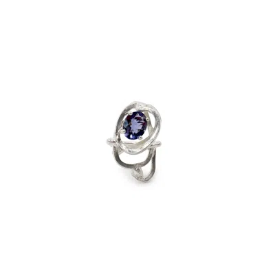 Gillian Trask Women's Blue / Silver Sculpture Ring - Sterling Silver, Blue Iolite