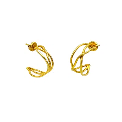 Gillian Trask Women's Dragonfly Hoop Earrings - Gold Vermeil, Med