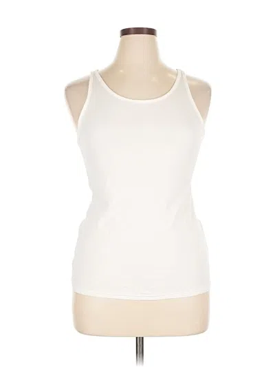 Pre-owned Gilligan & O'malley Tank Top Ivory Halter Neckline Tops In White