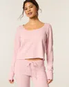 Gilly Hicks Always Cozy Waffle Long-sleeve Scoop Top