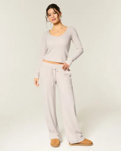 Gilly Hicks Always Cozy Waffle Straight Pants In Gray
