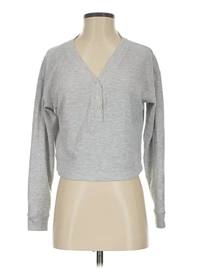 Pre-owned Gilly Hicks Long Sleeve Henley Shirt In Gray