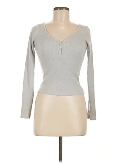 Pre-owned Gilly Hicks Long Sleeve Henley Shirt In Gray