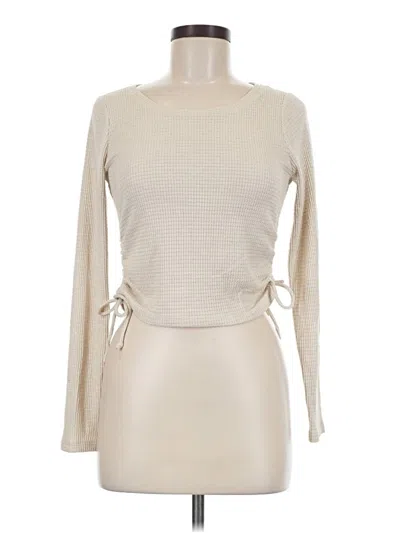 Pre-owned Gilly Hicks Long Sleeve Top Ivory Boatneck Tops
