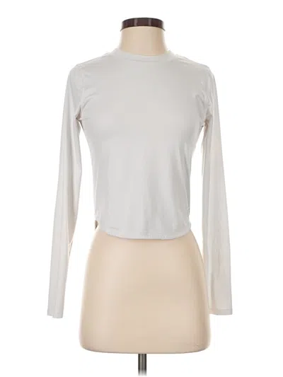 Pre-owned Gilly Hicks Long Sleeve Top Silver Turtleneck Tops