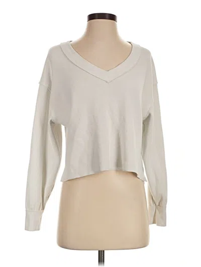 Pre-owned Gilly Hicks Long Sleeve T-shirt In Ivory