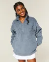 Gilly Hicks Sherpa Quarter-zip Sweatshirt In Gray