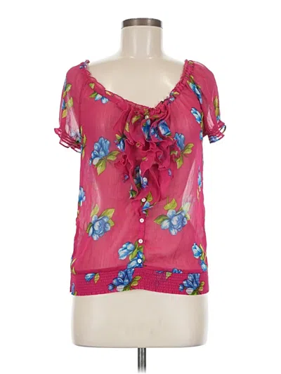 Pre-owned Gilly Hicks Short Sleeve Blouse In Pink
