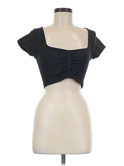 Pre-owned Gilly Hicks Short Sleeve Top Black Sweetheart Neckline Tops