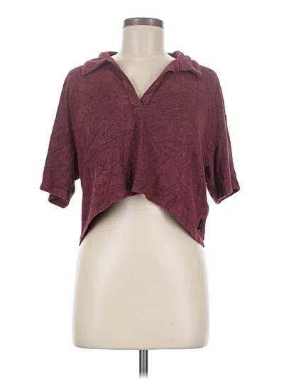 Pre-owned Gilly Hicks Short Sleeve T-shirt In Burgundy