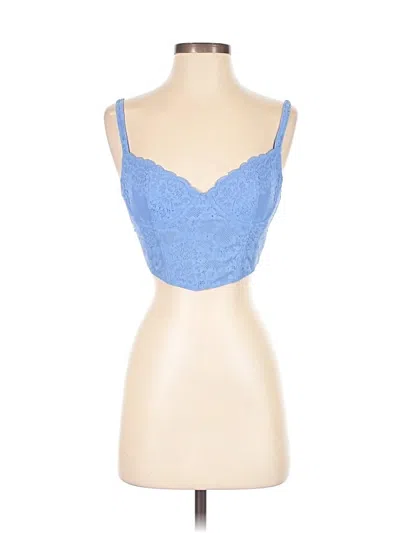 Pre-owned Gilly Hicks Sleeveless Top Blue Sweetheart Neckline Tops
