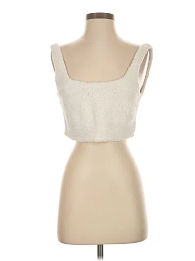 Pre-owned Gilly Hicks Sleeveless Top Ivory Sweetheart Neckline Tops