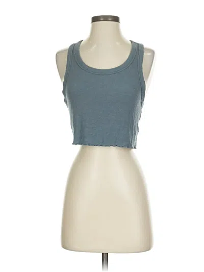 Pre-owned Gilly Hicks Tank Top Blue Halter Neckline Tops