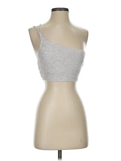 Pre-owned Gilly Hicks Tank Top Gray One Shoulder Neckline Tops