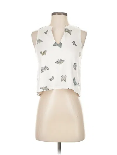 Pre-owned Gilly Hicks Tank Top Ivory Halter Neckline Tops In White