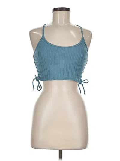 Pre-owned Gilly Hicks Tank Top Teal Halter Neckline Tops