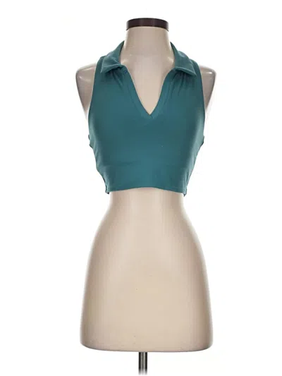 Pre-owned Gilly Hicks Tank Top Teal Halter Neckline Tops