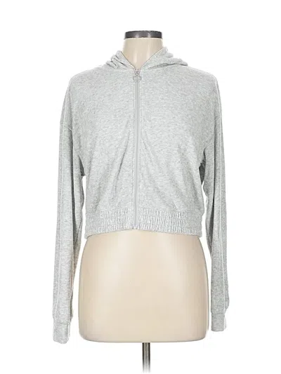 Pre-owned Gilly Hicks Zip Up Hoodie In Silver