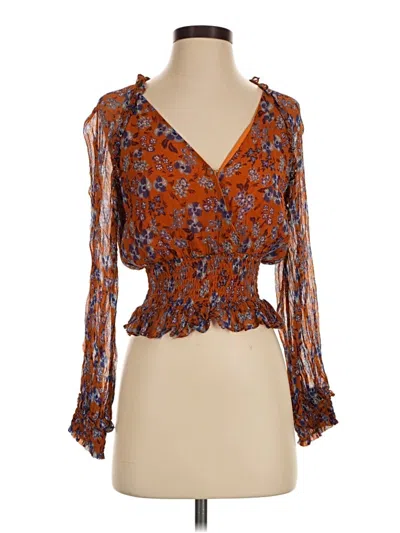 Pre-owned Gilner Farrar 3/4 Sleeve Blouse In Orange