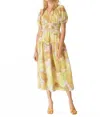 Gilner Farrar Alli Midi Dress In Fan Dance Print In Yellow