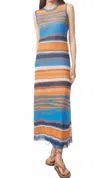 Gilner Farrar Amara Dress In Orange Blue Stripe In Multi