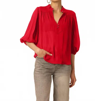 Gilner Farrar Bethany Silk Blouse In Red