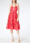 GILNER FARRAR BILLY DRESS IN CORAL EMBROIDERY
