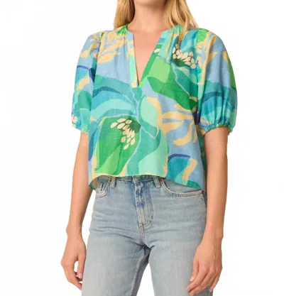 Gilner Farrar Callie Blouse In Maldives Print In Multi