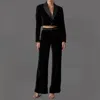 Gilner Farrar Crinkled Velvet Brielle Pants In Black In Black