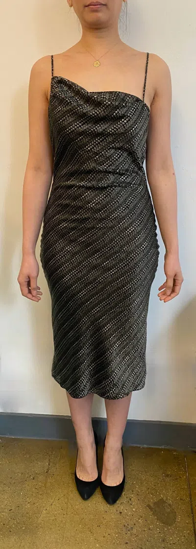 Gilner Farrar Delilah Dress In Satin Green Burnout In Multi