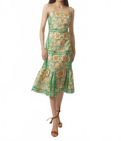 Gilner Farrar Devora Midi Dress In Irish Rose Print In Green