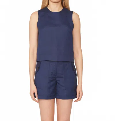 Gilner Farrar Ellerie Linen Top In Blue Linen