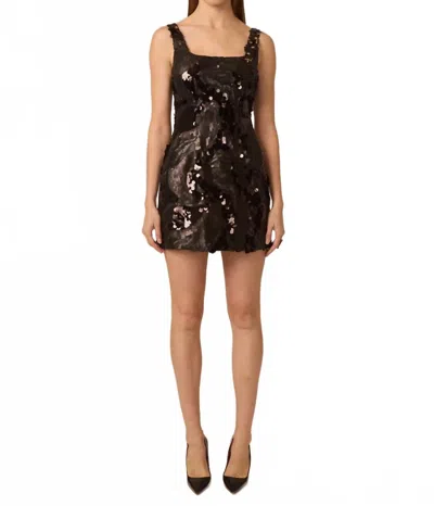 Gilner Farrar Elowen Dress In Black Swirl Beading In Multi