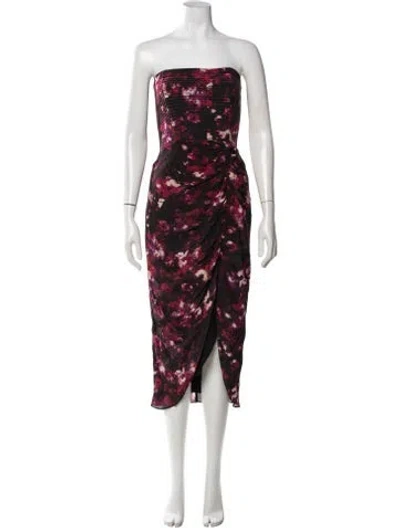 Pre-owned Gilner Farrar Floral Print Midi Length Dress W/ Tags In Multicolor