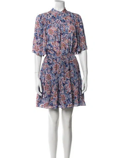Pre-owned Gilner Farrar Floral Print Mini Dress In Multi
